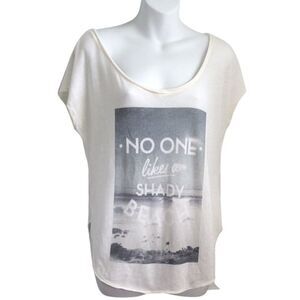 Hollister Graphic Beach Cap Tee White Gray Size Small